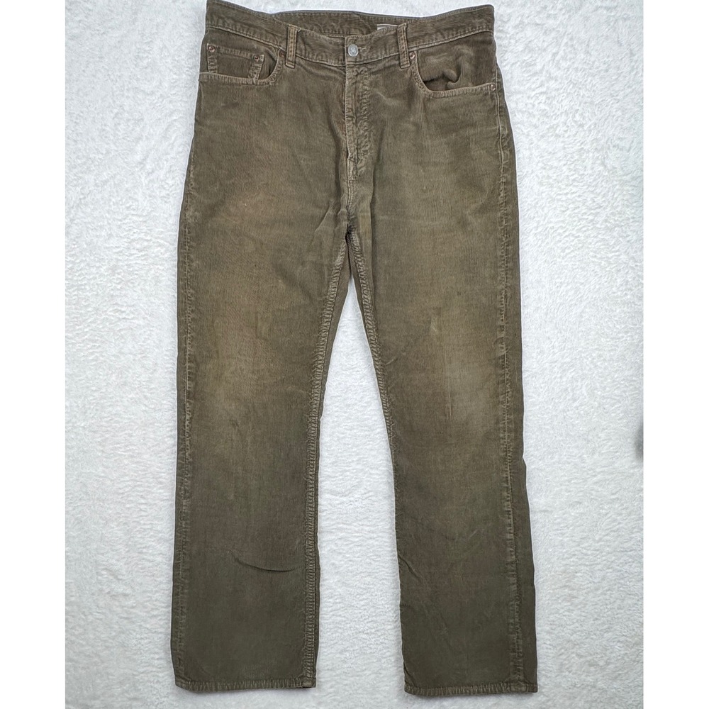 Banana Republic Corduroy Pants Mens 35x32 Green Gorpcore Straight Leg 0879